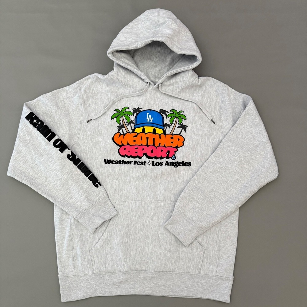 Weather Report Hoodie Weather‎ Fest Los Angeles Graphic Print Pullover - Picture 2 of 10